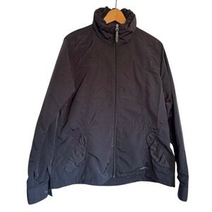 Eddie Bauer Travex Womens Black Lightweight Full Zip Collar Jacket - Large